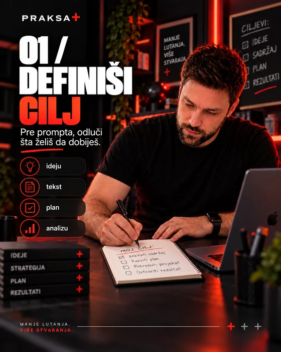 Drugi dostavljeni AI kadar: osoba piše u svesci sa spiralom desno u kadru, dok je tekst i dalje čitljiv posmatraču.
